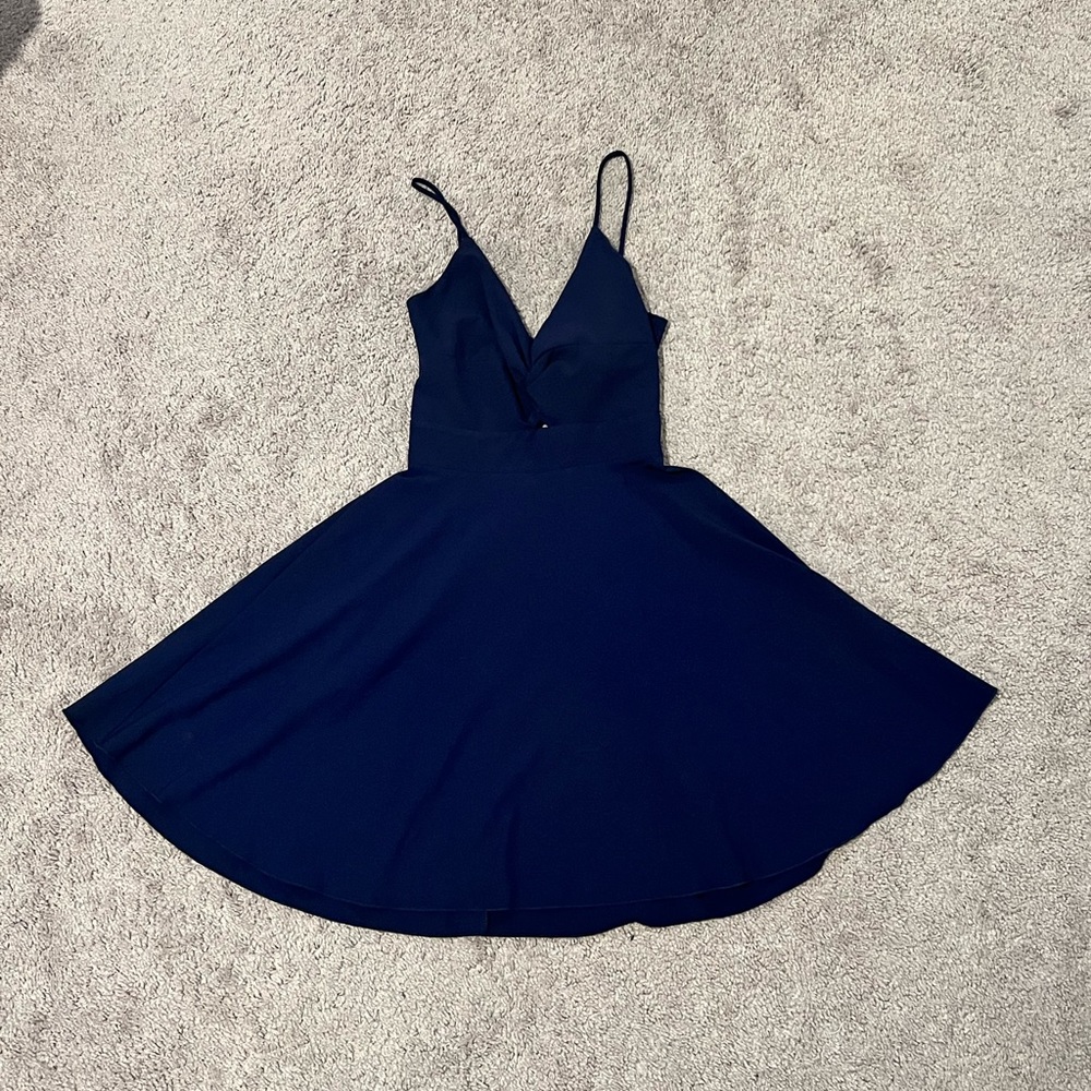 Navy Tie Back Dress